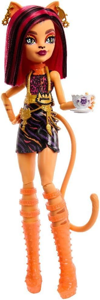Monster High Skulltimate Secrets Neon Frights Doll & Accessories, Toralei Stripe with Dress-Up Locker & 19+ Surprises