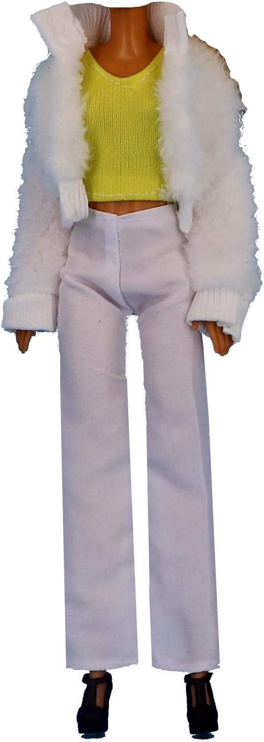 Doll Clothes, 5 Sets Outfits Winter Dresses Pants Windbreaker Hat for 11.5 inch Dolls Accessories Random Style (C) (A)