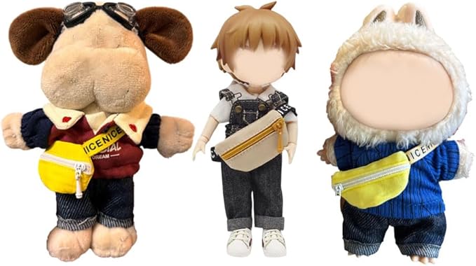 Colorful Doll Backpack Accessories – Fits for Labubu, OB11, 1/8–1/6 BJD – Convertible Style as Mini Messenger or Shoulder Bag (Mixed Color)