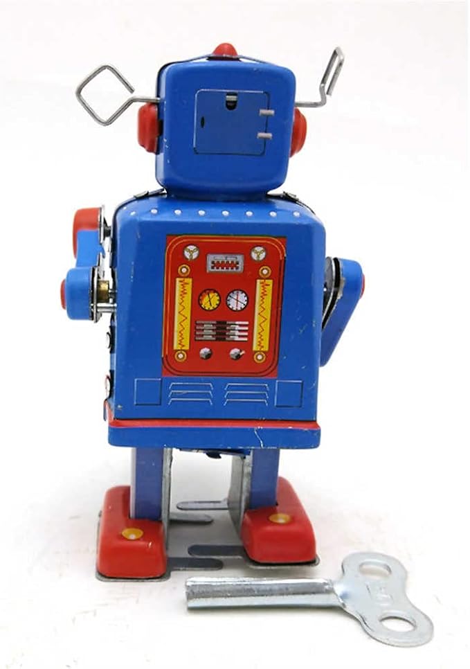 Charmgle Drummer Robot Tin Toy Wind-up Walking Robot Adult Collection Retro Toy Party Favor Gifts Home Decoration