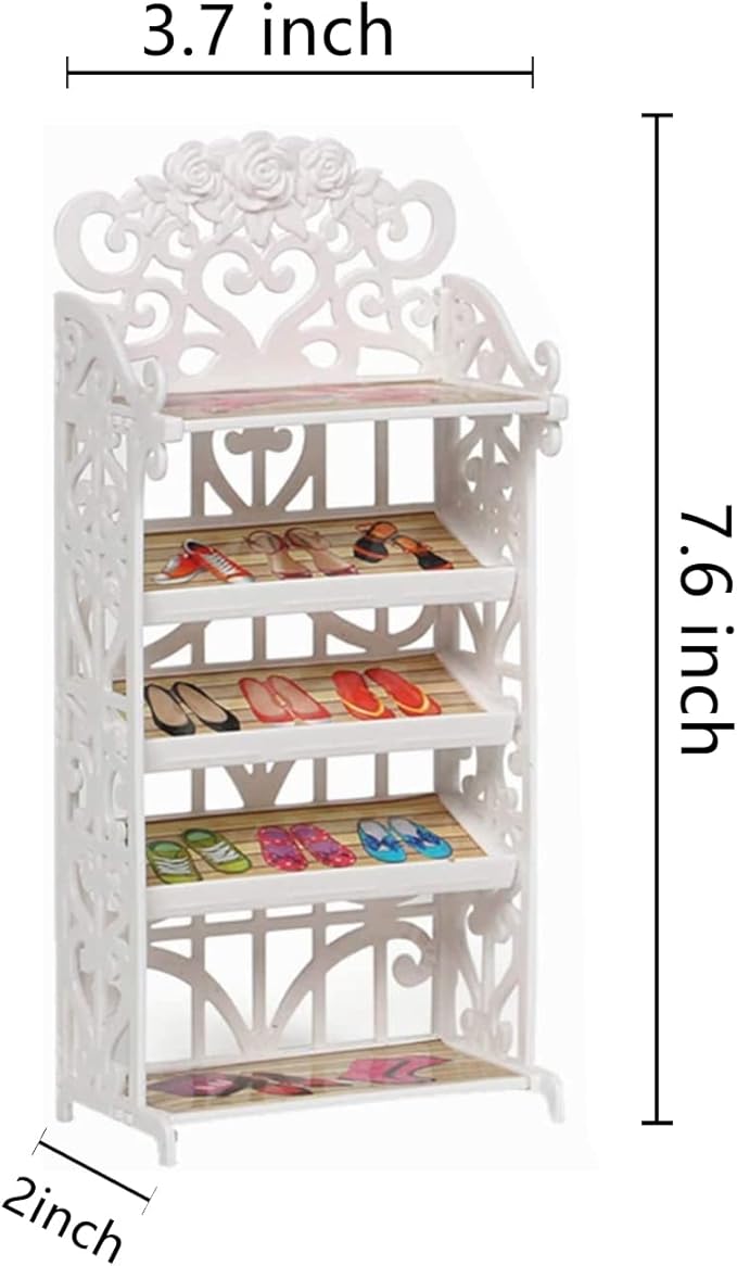 51PCS Doll Accessories + 1 Shoe Rack 30 Pairs Doll Shoes 10 Handbags 10 Glasses Replacement Fashion Playset Accessories Different Assorted Colors High Heel Boots for 11.5 Inch Girl Doll
