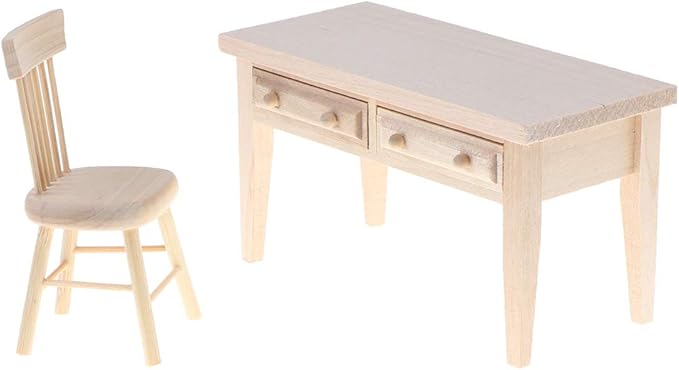 Miniature Wooden Dollhouse Furniture Set Complete Table Chair Living Room Scene for Kids Play Toy Photographic Props Ideal for Creative Play Decorative Display Styling Photos 1/12 Scale