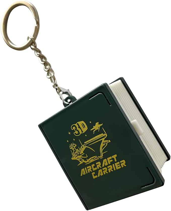3D Pop-up Book Mini Aircraft Carrier Toys Cute Keychain for Kids Backpack, 3D Aircraft Carrier Scene for Men Women, Kids Gift for Party Birthday etc. -Pack of 2PCS