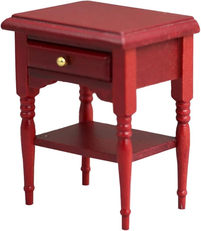 Toyvian Miniature Bedside Table 1 12 Scale Dollhouse Nightstand Model Mini Furniture Accessory for Doll House Decor 2.59X2.08X1.61 Inch