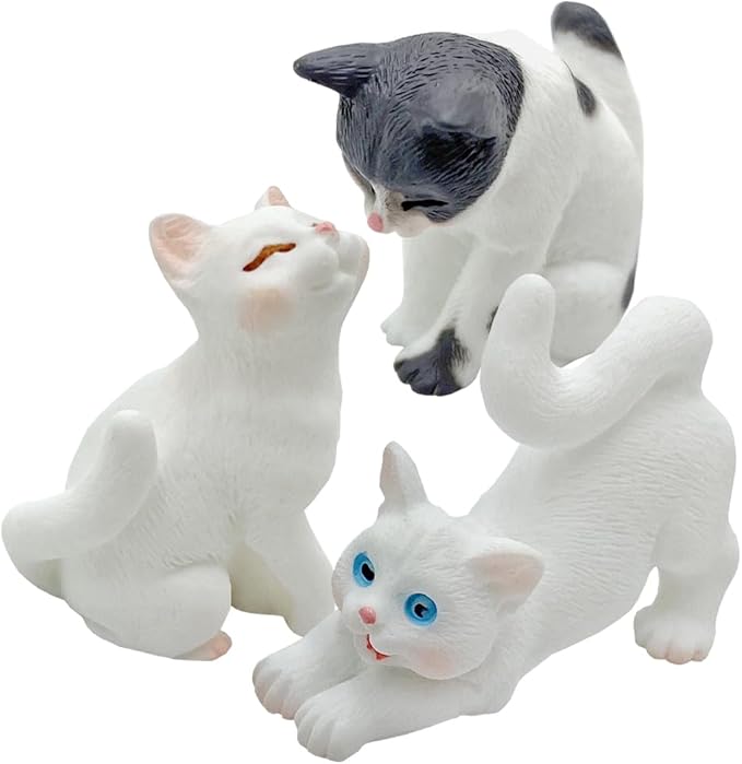 Dollhouse Cats w/ 1/12 Scale Accessories Mini Furniture Model Wooden Miniature
