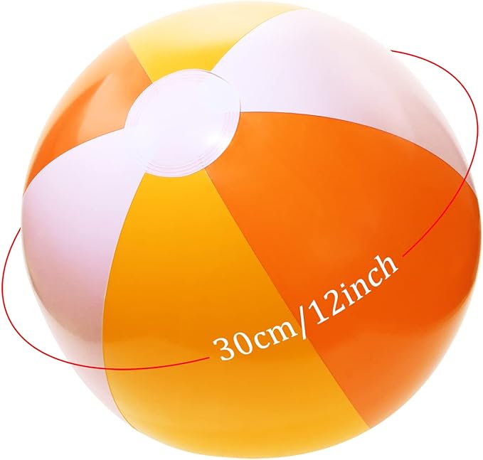 PENTA ANGEL Beach Balls 2PCS 12 Inch Inflatable/Blow Up Classic Rainbow Color Summer Swimming Pool Party Favors Water Toy Beachball for Women Men Adults Playing