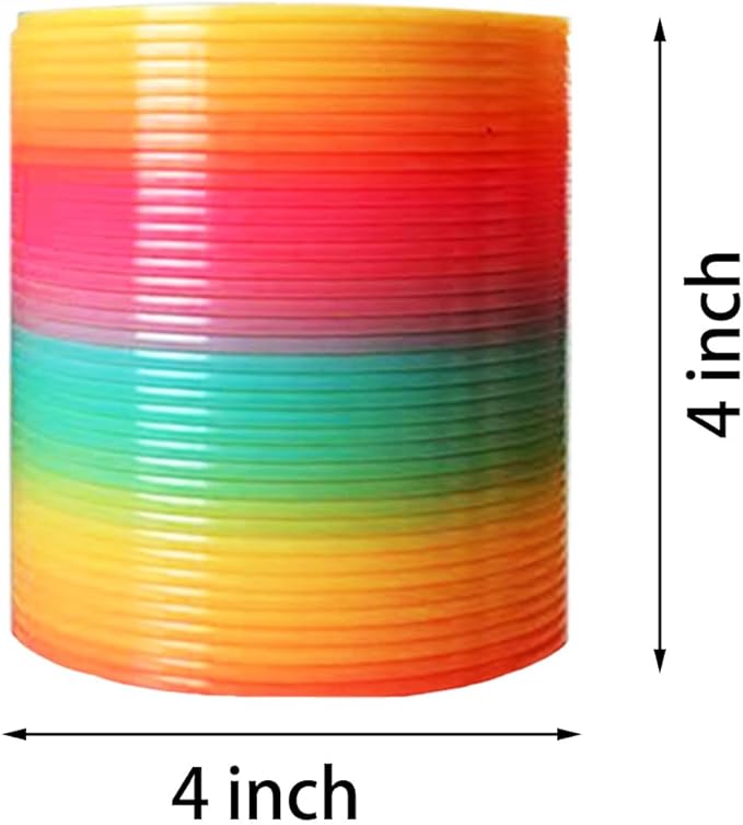 Rainbow Coil Magic Spring Toy,Colorful Rainbow Neon Plastic Spring Toy Party Supplies for Boys Girls Gift Toys,Easter,Halloween 4 x 4 inch