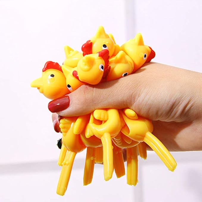 CCINEE 24 PCS Slingshot Chicken Rubber Flickin Chicken Game for Kids Party Favor Gifts