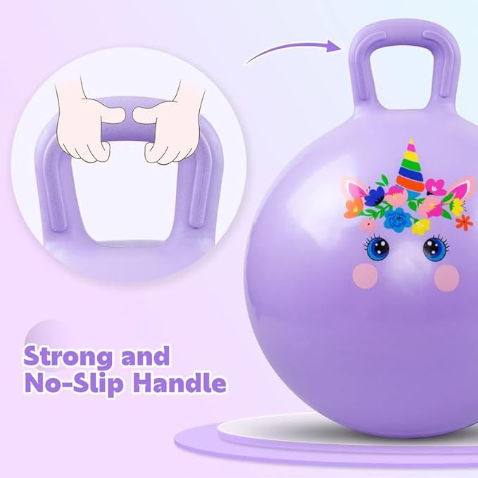 PlayZap Hopper Balls for Kids 6-12, 20 Inches Bouncy Ball with Handle, 20" Inflatable Bouncing Hopper, 50cm Jumping Toys, Garden Hopping Toys Girls Boys Gifts