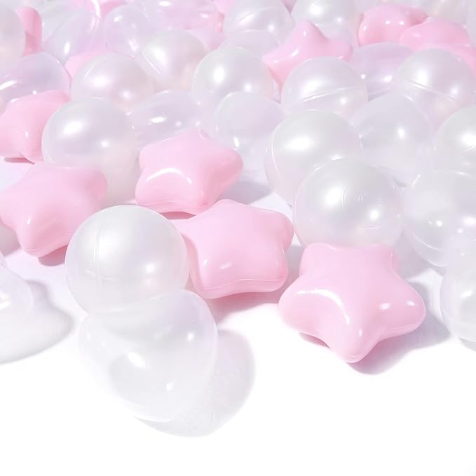 STARBOLO Star Ball Pit Balls for Toddlers -200pcs Phthalate Free BPA Free Non-Toxic Crush Proof Play Balls Play Tent Pool Playhouse Playpen Party Decoration.