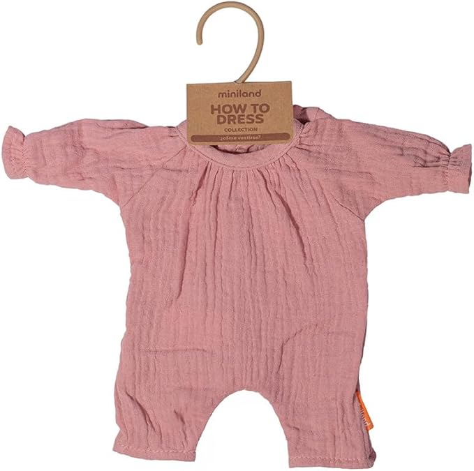 Miniland Clothes for 12 5/8 inches Doll | Clothing Accessory for Dolls | Pajama with Hat (Pink)