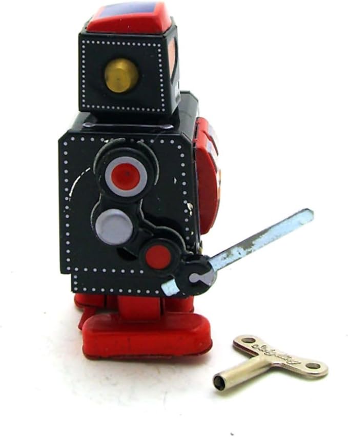 Charmgle Robot Fighter Tin Toy Wind-up Walking Robot Adult Collection Retro Toy Party Favor Gifts Home Decoration