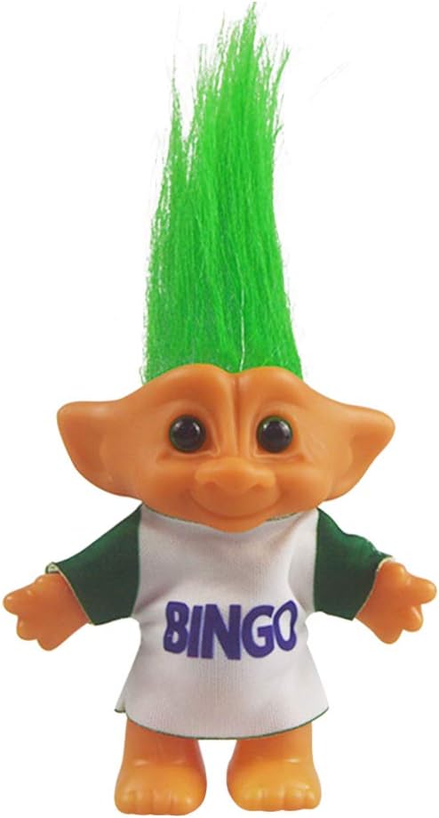 Vintage Troll Dolls, Retro Troll Doll Chromatic Adorable for Collections, School Project, Arts and Crafts, Party Favors - 7.5" Tall(Include The Length of Hair) (Green)