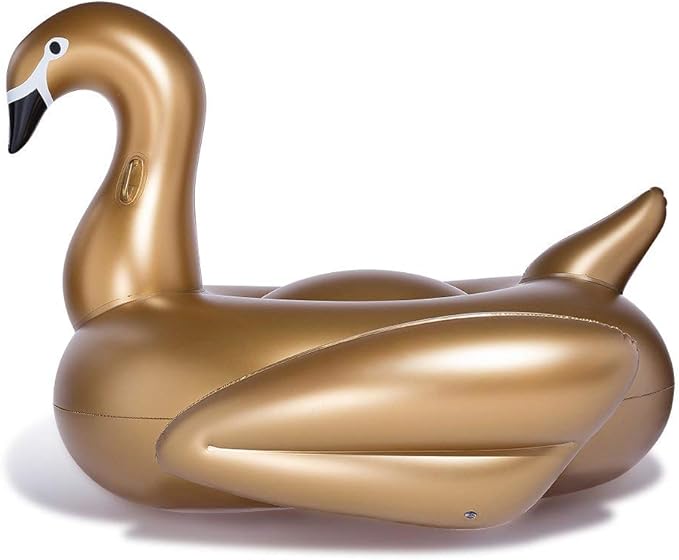 Jasonwell Giant Inflatable Golden Swan Pool Float with Fast Valves Summer Beach Swimming Pool Floatie Lounge Floating Raft Outdoor Party Decorations Toys for Adults (XXXL)