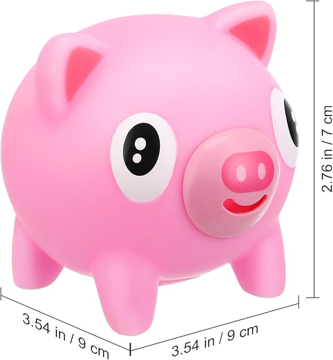 Squeeze Toys for Kids Stress Relief, Pink Pig with Squeak, Funny Animal Sensory Fidgets, Cute Novelty Desk Gag Gift