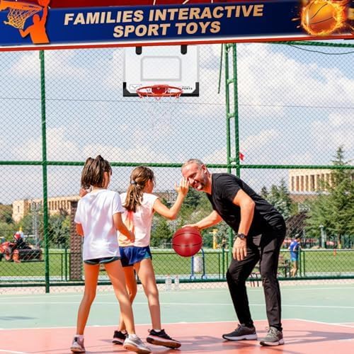 Larger 17" x 12" Indoor Basketball Hoop With 9" Boost Dunk Rim for Kids Adults, Over The Door Hoop 4 Balls, Wall Mount Hoops for Yard Outdoor Shatterproof Backboard- Stocking Stuffer Gift for Boy Teen