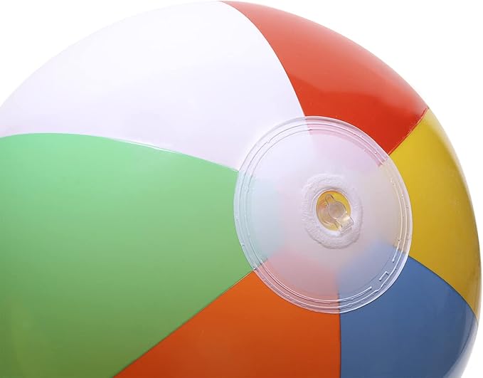 PENTA ANGEL Beach Balls 2PCS 12 Inch Inflatable/Blow Up Classic Rainbow Color Summer Swimming Pool Party Favors Water Toy Beachball for Women Men Adults Playing