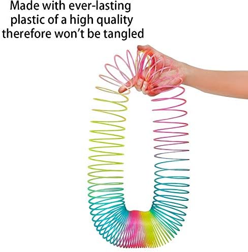 Magic Giant Rainbow Coil Toy - Jumbo Classic Multicolor Coil Spring Toy for Boys and Girls Birthday Christmas Party(4.2 x 4.2 inch)