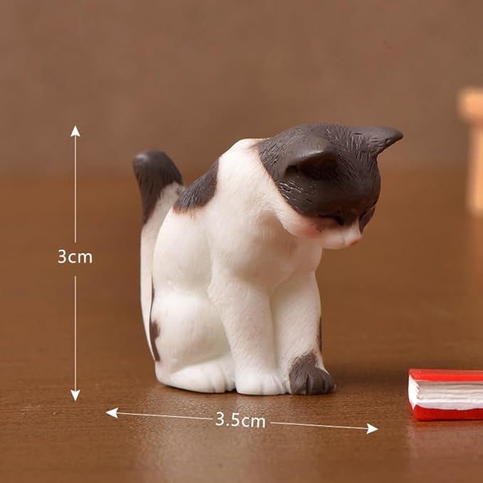 Dollhouse Cats w/ 1/12 Scale Accessories Mini Furniture Model Wooden Miniature (Multicolor-Simple)