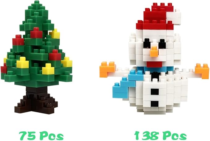 Pinkiwine 4 Pack Christmas Building Block Toys for Kids Boys Girls Teens Christmas Stocking Stuffers Gifts
