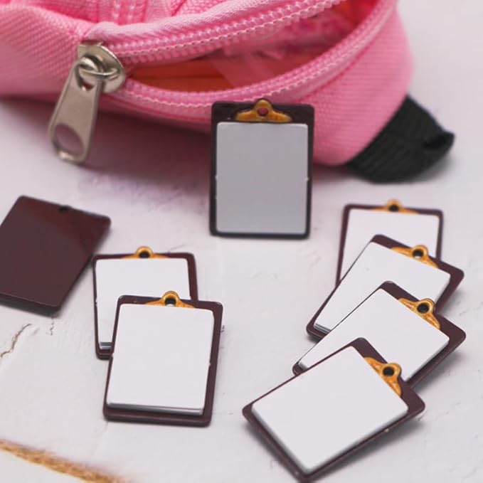 Kisangel 20pcs Mini Paper Clipboard Models for Dollhouse Decor Tiny House Accessories Toys Creative Writing Board Crafts Realistic Miniature School Supplies