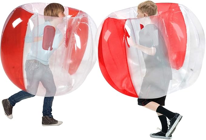 ZHUYNXIR 2 PC Sumo Balls for Kids, Bumper Bounce Ball, Inflatable Sumo Toys, Lawn Game Ball for Kid Outdoor Team Gaming Play for 3-12 Ages (36 inch,red+red)