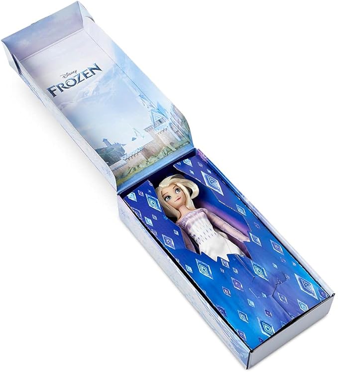 Disney Store Official Princess Classic Doll (Elsa from Frozen 2), 11 Inches, Includes Brush with Molded Details, Fully Posable Toy in Classic Outfit - Disney Princess Toys