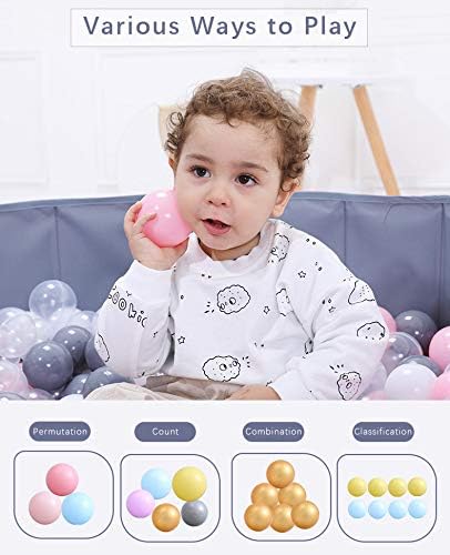 MoonxHome Ball Pit Balls for Toddlers, BPA Free Crush Proof Plastic Toy Balls for Ball Pit, Children's Pool Water Toys, Macaron Ocean Balls for Play Tent 2.15 Inch Pack of 100 200 500 800 1000
