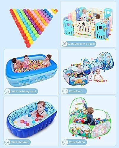MoonxHome Ball Pit Balls for Toddlers, BPA Free Crush Proof Plastic Toy Balls for Ball Pit, Children's Pool Water Toys, Macaron Ocean Balls for Play Tent 2.15 Inch Pack of 100 200 500 800 1000