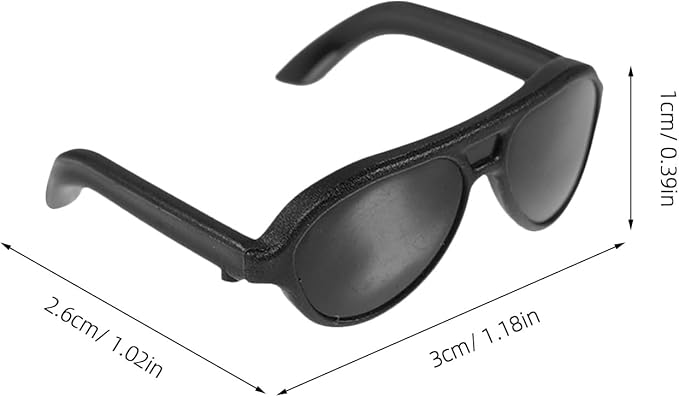 Gadpiparty 120pcs Mini Sunglasses for Crafts Black Doll Accessories Tiny Dollhouse Eyewear for DIY Decoration Plastic Miniature Glasses for Dressing up Play House Toys