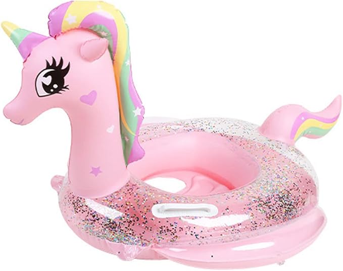 New Baby Swimming Pool Floats for Toddler Kids 8-48 Months Under 44lb, Inflatable Swim Ring Water Raft with Seat for Summer Beach Outdoor Children Infant Bath Toys