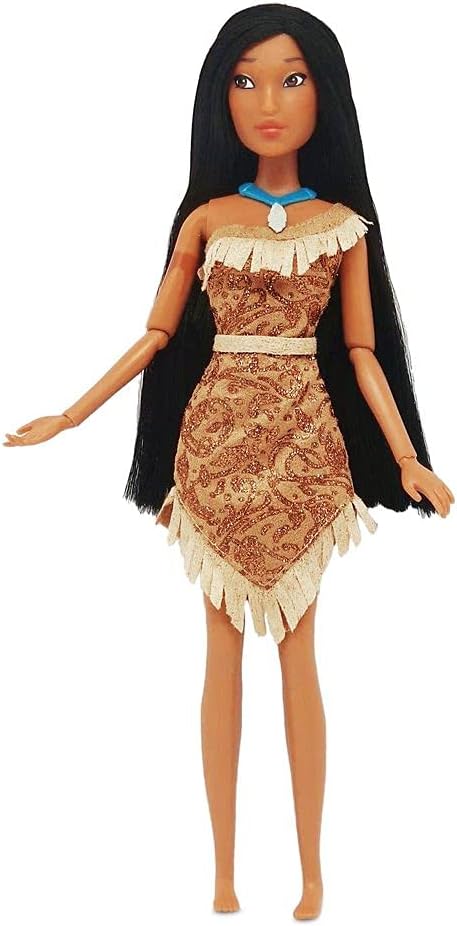 Disney Store Official Disney Princess Classic Doll (Pocahontas), 11 Inches, Includes Brush with Molded Details, Fully Posable Toy in Classic Outfit - Disney Princess Toys for Girls