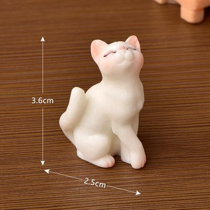 Dollhouse Cats w/ 1/12 Scale Accessories Mini Furniture Model Wooden Miniature (Multicolor-Simple)