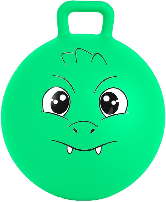 Xino Sports Hopping Ball for Kids - 18 Inch Hopper Ball with Handle, Green Jumping Bouncer Toy for Indoor and Outdoor Play