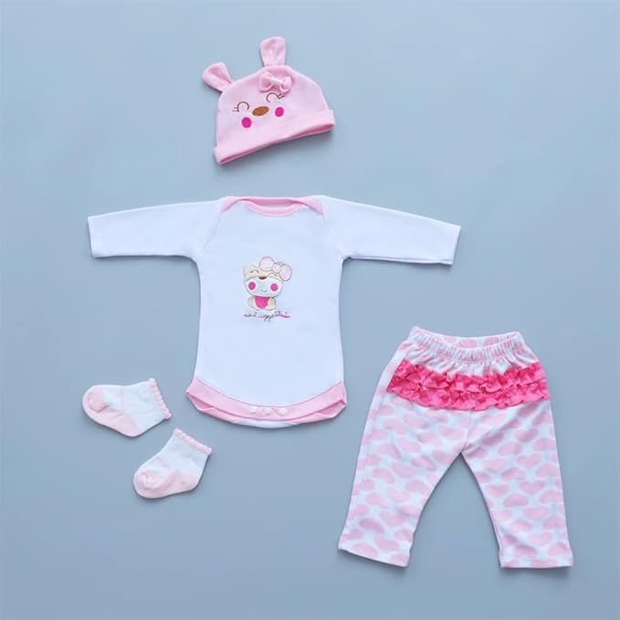 Reborn Baby Dolls Clothes for 17-23 Inch Newborn Baby Doll Girl, Baby Doll Clothes Outfit Accessories fit 17-23 Inch Baby Doll Girl