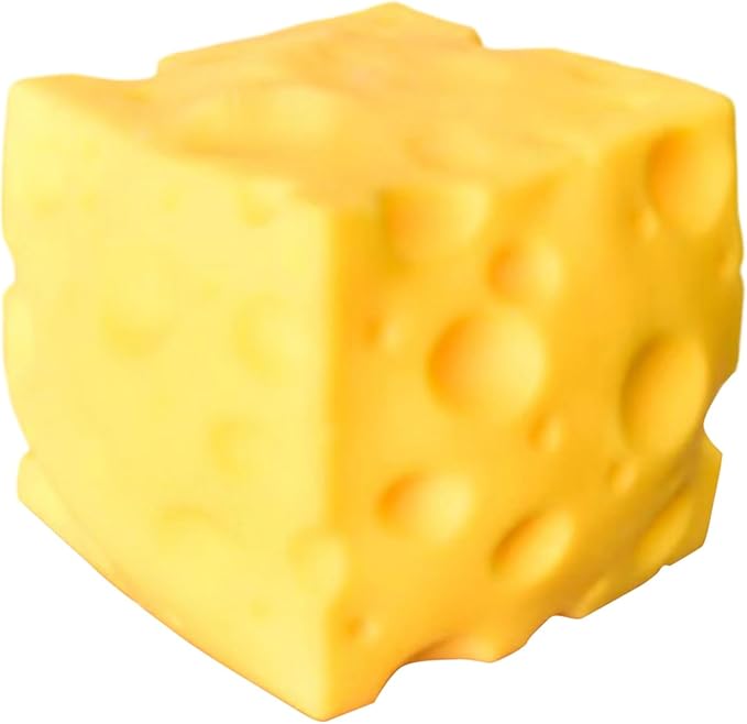 Easy Sqweezy Super Cheesy, Squeeze This Big, Fun, squiishy, Slow Rising, Extra Soft Giant Block of Cheese for Stress Relief - Sensory / Fidget Novelty Toy and Gift for Kids and Adults