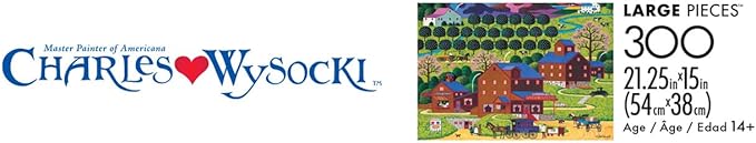 Buffalo Games – Plum Valley - Charles Wysocki - 300 Oversized Piece Jigsaw Puzzle  Larger Shapes - Great for Adults, Seniors, Family, Kids, Easy to Grip
