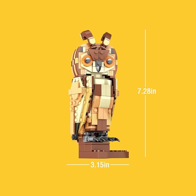 Animal Toy Building Set - Owl Bird Model Kit for Adults & Kids 9+ - Creative Animal Figures Collection - Valentine's Day & Birthday Gifts for Boys, Girls, Couples & Animal Lovers