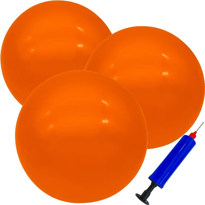3 Pcs Inflatable Playground Balls 9 Inch Bouncy Balls with Hand Air Pump for Indoor Outdoor Play Balls for Kids