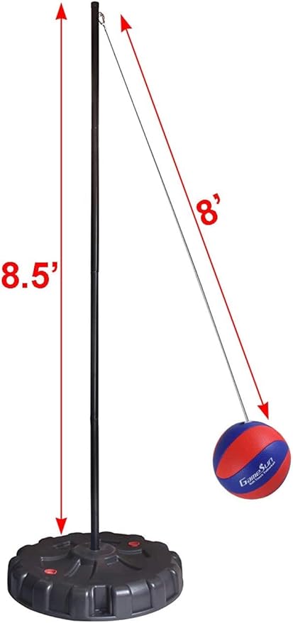 Portable Tetherball Set, Portable Water-Base Tetherball Set with Tetherball, Pole, Rope and Base for Outdoor, Backyard