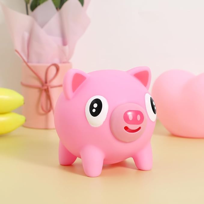 TOYANDONA Squeeze Toy for Kids - Pig Tongue Stick Out Animal Tongue Out Toy Squeeze Ball for Stress Relief Fun Kids Adults Birthday Party Favors Easter Basket Goodie Bag Stocking Stuffers, Pink