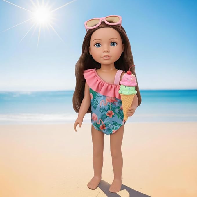 20 PCS Glitter American Girl Clothes, for 14" Baby Doll Clothes and Accessories (14 inch Doll Girl Clothes)