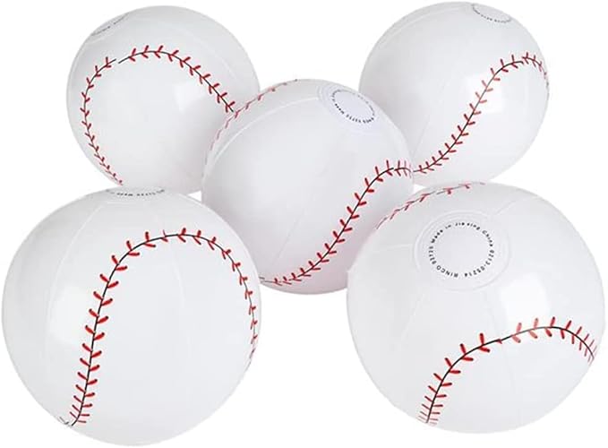 Inflatable Baseball Bats and Baseballs Set Includes 12-9 inch Inflate Baseballs, 12-24 Inch Baseball Bats