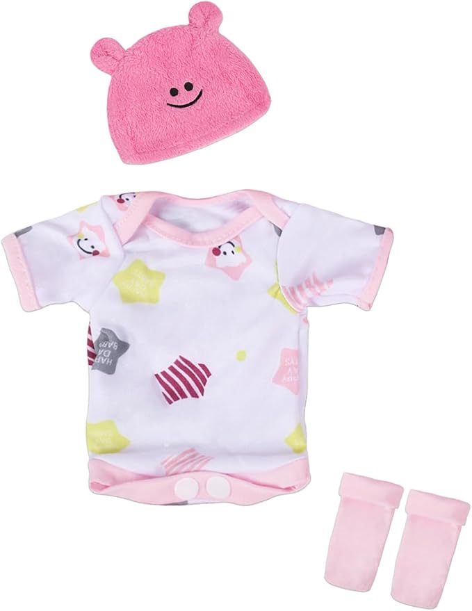 CARANOVO 3 Sets Baby Dolls Accessories Baby Doll Clothes and Hat for 10 Inch Doll , Doll Outfits Accessories for Doll Gift