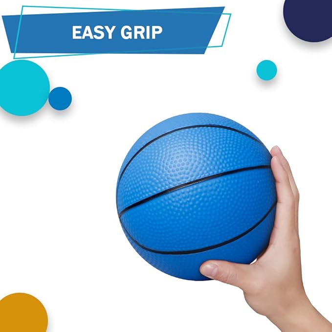 Dilabnba 8" Mini Rubber Replacement Basketballs for Basketball Hoop/Pool, Kids Toddler Soft Beach Bouncy Ball Sports Party Game, Junior Balls Indoor Outdoor Arcades Games, Lightweight (4PCS)