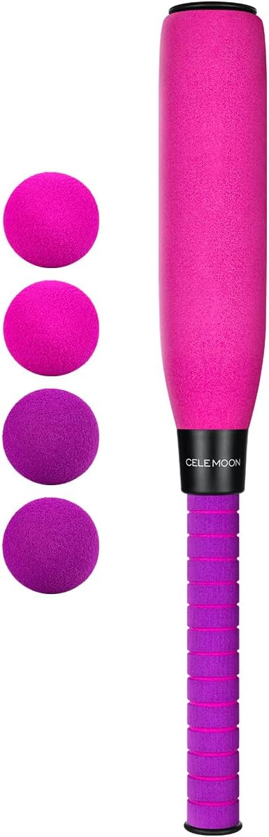 CeleMoon 22 Inch Soft Foam Kids Baseball Bat Set with Balls | Gift Toys for Children Toddlers Boys Girls Age 3-5-8 Outdoor Indoor Sport T Ball Game Playing