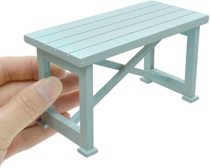 iLAND Dollhouse Furniture of Wooden Table for Doll House Garden Decor, Miniature Dollhouse Accessories Tiny Table Model on 1/12 Scale