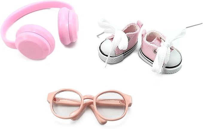 QIUTIMIY Mini Doll Accessories Set 3PCS Fashion Outfit Accessories for 17cm Dolls (F Pink)