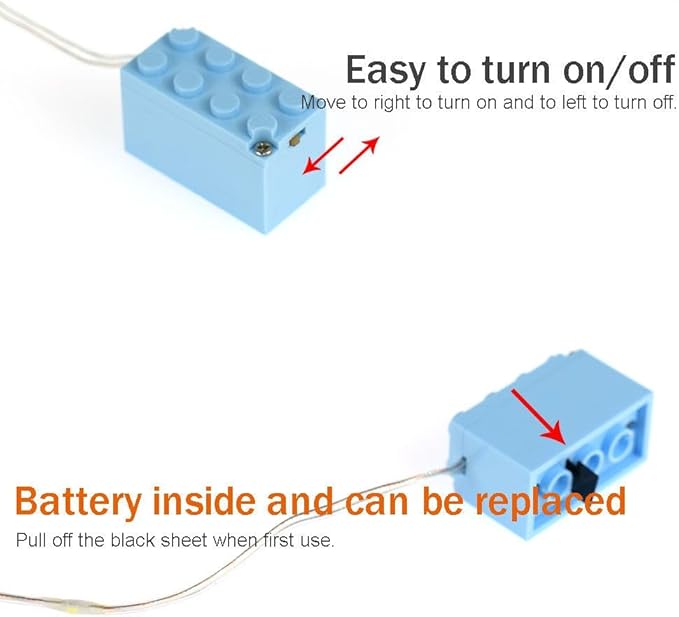 Lights Cable LED Lighting Kit Building Blocks Set, Light Up Bricks Accessories DIY Decoration Toys, Compatible with Major Brands