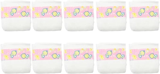 CHAREX Baby Doll Diapers Pack - 10 Pieces Reborn Dolls Diapers Refill, Baby Alive Diapers, 16-24 Inch Baby Doll Accessories Newborn Dipaers Reusable